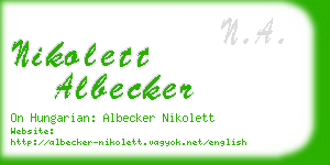 nikolett albecker business card